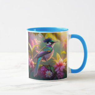 Blue Crestbow Winged Sunbird Fantasy Bird Mugg