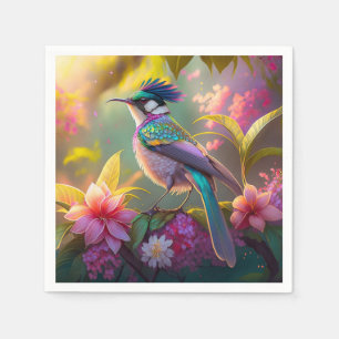 Blue Crestbow Winged Sunbird Fantasy Bird Pappersservett