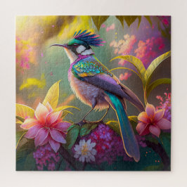 Blue Crestbow Winged Sunbird Fantasy Bird Pussel