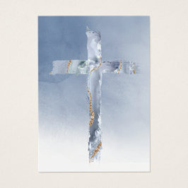 Blue cross First Communion remembrance card Visitkort