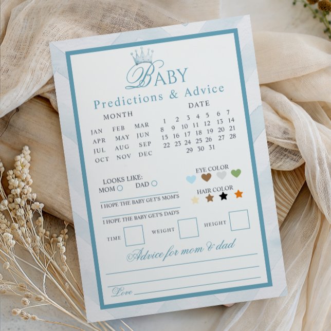 Blue Crown Baby Predictions & Advice Card (Skapare uppladdad)