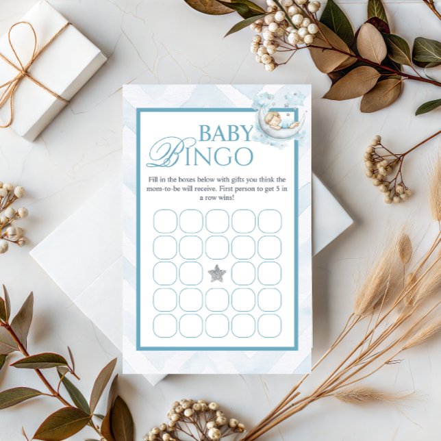 Blue Crown Baby Shower Bingo Game Card (Skapare uppladdad)