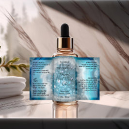 Blue Crystal Flaska etikett 4oz Oil Dropper Produc