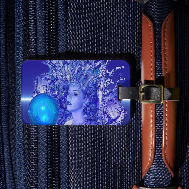 Blue Crystal Luggage Tag Bagagebricka (Framsida Insitu 4)