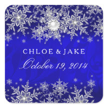 Blue Crystal Pearl Snowflake Silver Bröllop