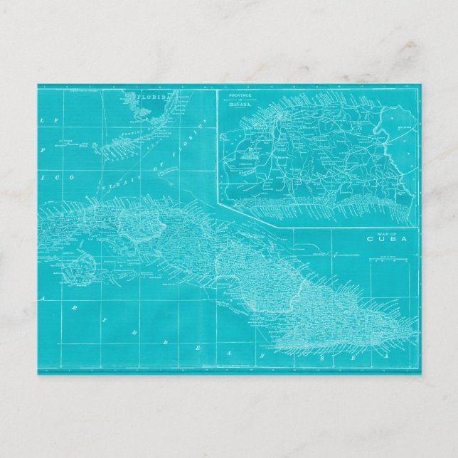 Blue Cuba Karta Vykort (Framsida)