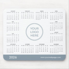 Blue Custom 2026 Calendar Business Logo Mouse Pad Musmatta