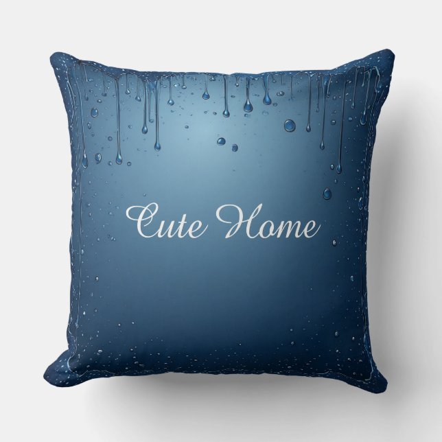 Blue Custom Name Home Decoration Cozy Kudde (Framsida)