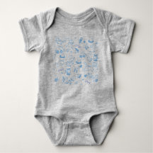 Blue Cute Baby Mönster T-Shirt
