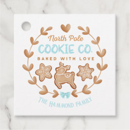 Blue Cute Gingertea jul Cookies Exchange Gåvor Etiketter