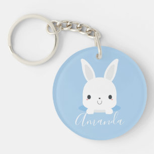 Blue Cute Little Bunny Rabbit med eget namn