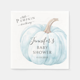 Blue Cute Little Pumpkin Autumn Pojke Shower Pappersservett