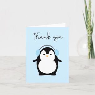 Blue Cute Penguin Baby Photo Tack Meddelande