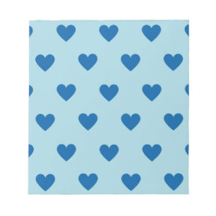 Blue Cute Simple Heart Mönster Anteckningsblock