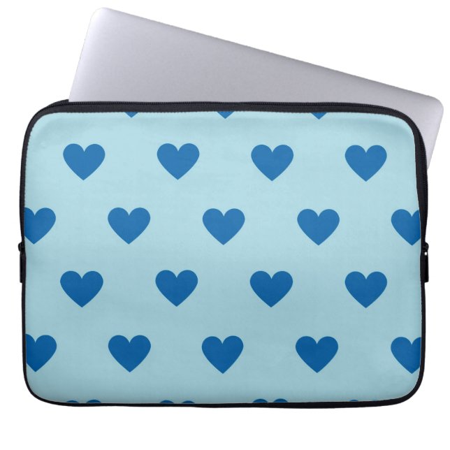 Blue Cute Simple Heart Mönster Laptop Fodral (Framsidan)