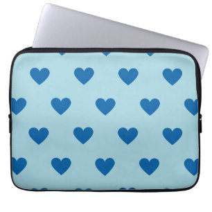 Blue Cute Simple Heart Mönster Laptop Fodral