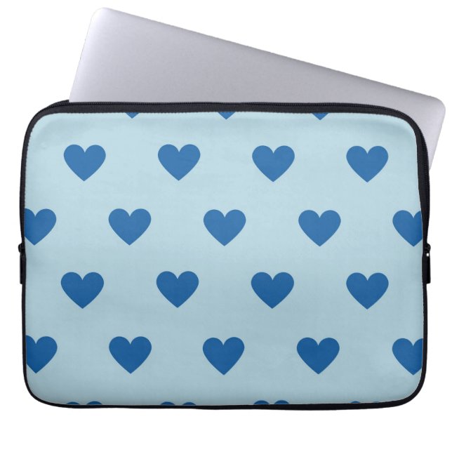 Blue Cute Simple Heart Mönster Laptop Fodral (Framsidan)