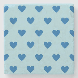 Blue Cute Simple Heart Mönster Stenunderlägg