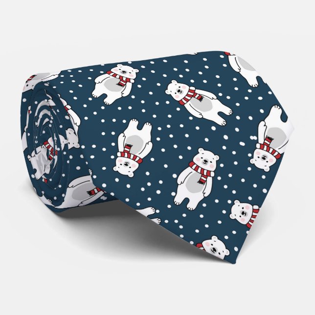 Blue cute snow polar bear pattern slips (Rullad)