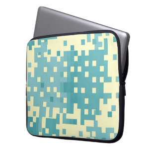 Blue & Cyan Pixel Mönster Laptop Fodral