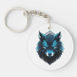 Blue Cyber Wolf Graphic