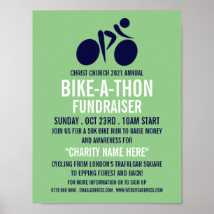 Blue Cycling Logotyp, Charity Bike-a-Thon-händelse Poster