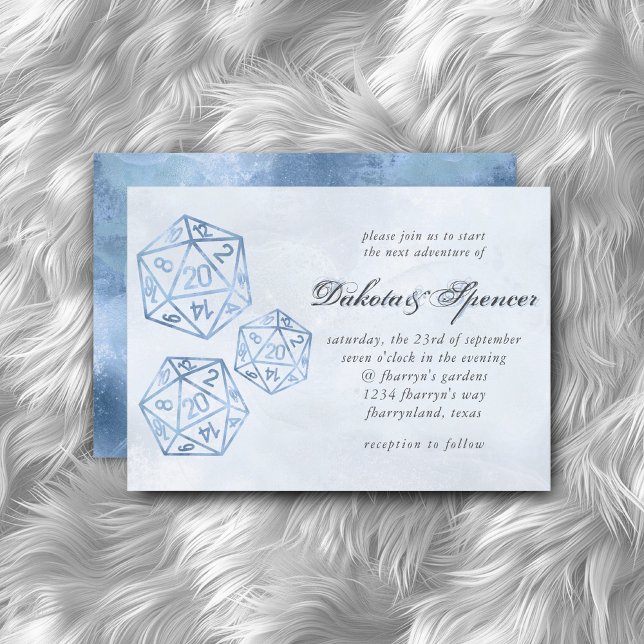 Blue D20 Crit | RPG Tabletop Fantasy Dice Inbjudningar (Skapare uppladdad)