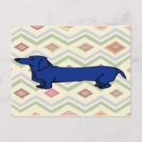 Blue Dachshund Abstrakt Fauvism