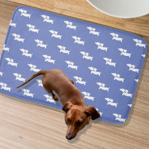 Blue Dachshund Bath Mat