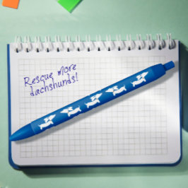 Blue Dachshund Bläck Pen for Dachshund Älskare