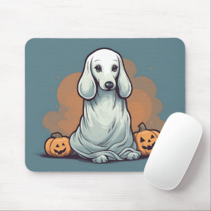 Blue Dachshund Ghost Orange Pumpkin Halloween Musmatta