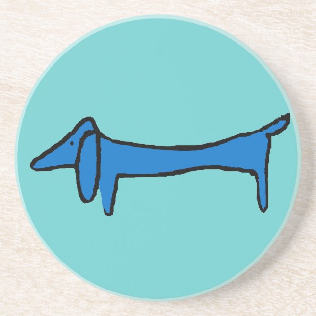 Blue Dachshund-Hund Underlägg (Framsidan)