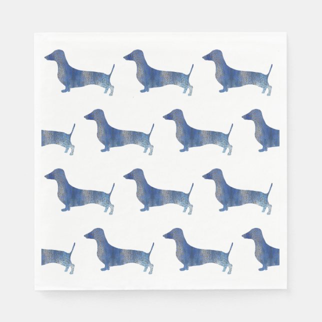 Blue Dachshund Pappersservett (Framsidan)