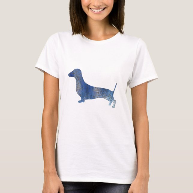 Blue Dachshund T Shirt (Framsida)