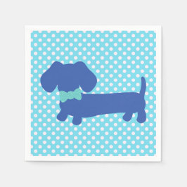 Blue Dachshund Wiener Hund Party Napkins Pappersservett