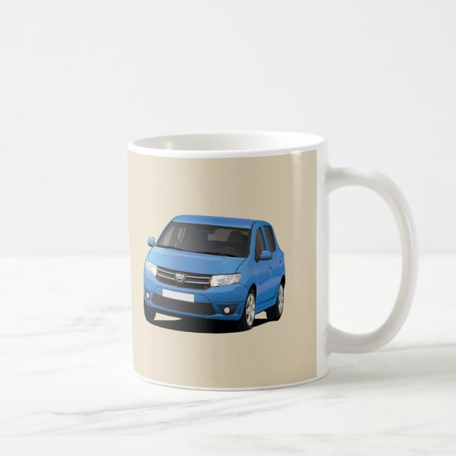 Blue Dacia Sandero 2 x bild - Kaffemugg (Höger)