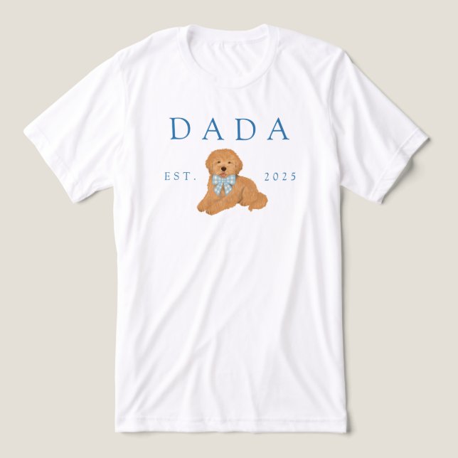 Blue Dada Golden Doodle Puppy Birthday T Shirt (Design Framsida)