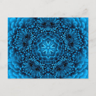 BLUE DAHLIA FlOWER Abstrakt Blommigt Vykort