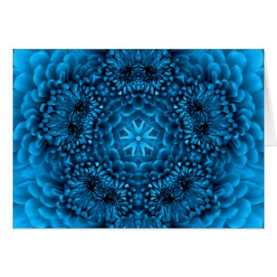 BLUE DAHLIA FLOWER PETALS HÄLSNINGSKORT