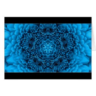 BLUE DAHLIA FLOWER PETALS HÄLSNINGSKORT