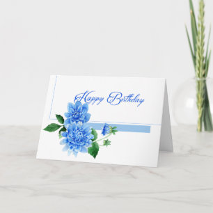 Blue Dahlia Grattis på födelsedagen Kort
