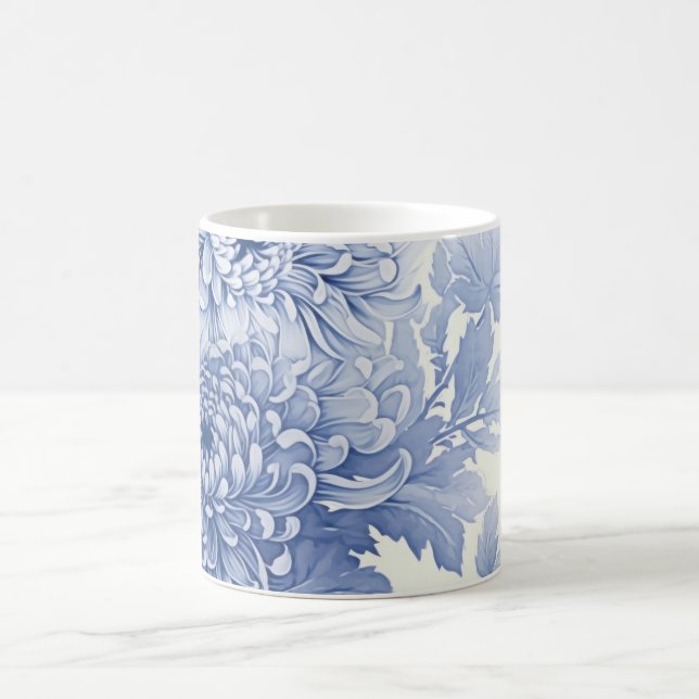 Blue Dahlia toile mönster Kaffemugg (Center)