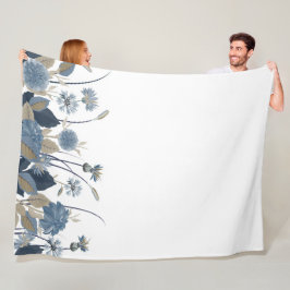 Blue Dahlias Cornblomma Fleecefilt