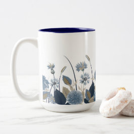 Blue Dahlias Cornblomma Två-Tonad Mugg