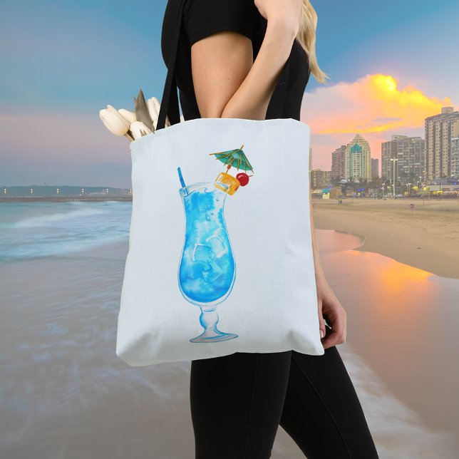 Blue Daiquiri Blek Blue Tote Bag Tygkasse (Skapare uppladdad)