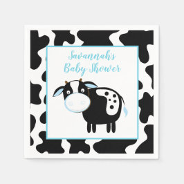 Blue Dairy Cow Boy Shower Napkins Pappersservett
