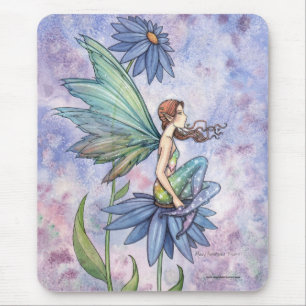 Blue Daisy Fairy Mousepad av Molly Harrison Musmatta