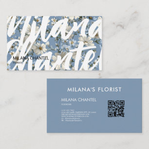 Blue Daisy Modern Trendig Blomma Florist Visitkort