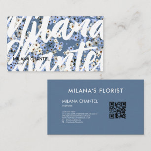 Blue Daisy Modern Trendig Blomma Florist Visitkort