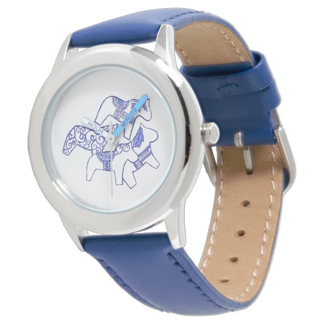 Blue Dala Horse Armbandsur (Vinklad)